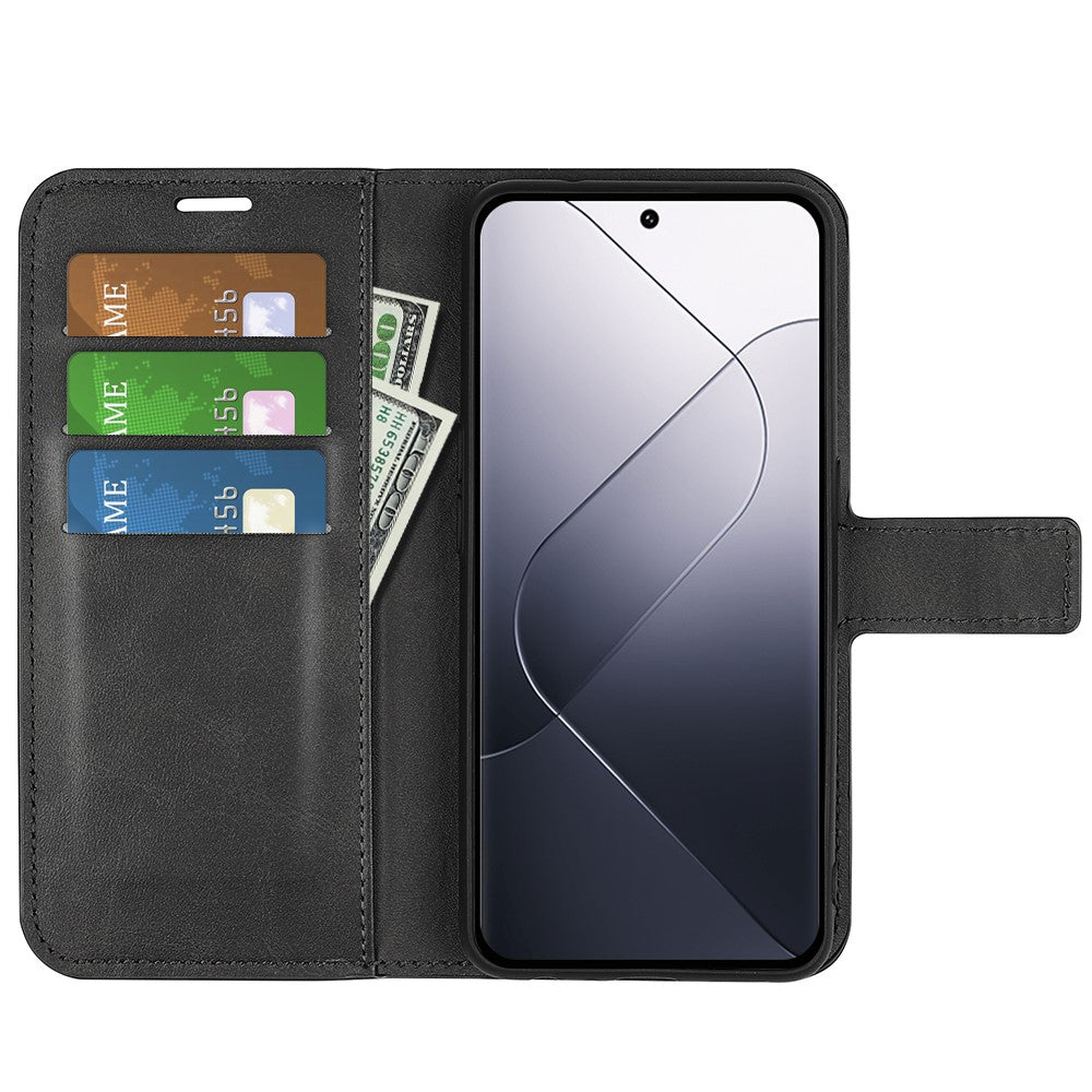 For Xiaomi 14 Case Calf Texture PU Leather Flip Phone Wallet Cover