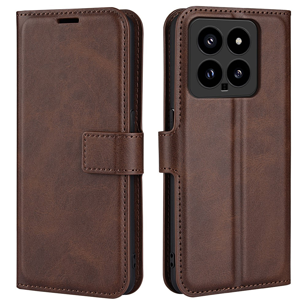 For Xiaomi 14 Case Calf Texture PU Leather Flip Phone Wallet Cover