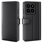 For Xiaomi 14 Case Genuine Split Leather Phone Cover with Wallet Stand