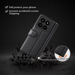 For Xiaomi 14 Case Genuine Split Leather Phone Cover with Wallet Stand