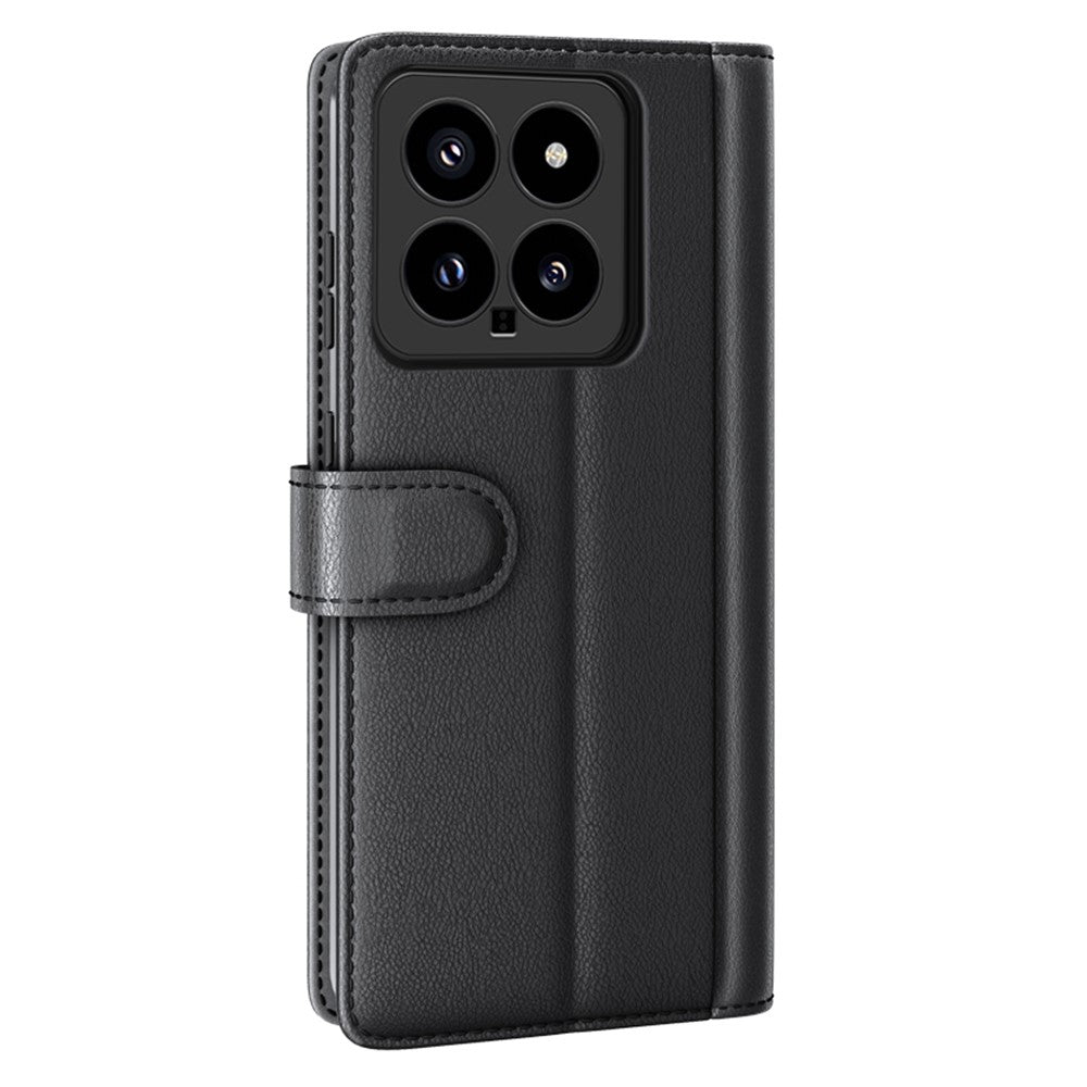 For Xiaomi 14 Case Genuine Split Leather Phone Cover with Wallet Stand