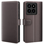 For Xiaomi 14 Case Genuine Split Leather Phone Cover with Wallet Stand