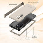 For Oppo Find N Case Scratch-resistant Hard PC Cell Phone Cover with Tempered Glass Film