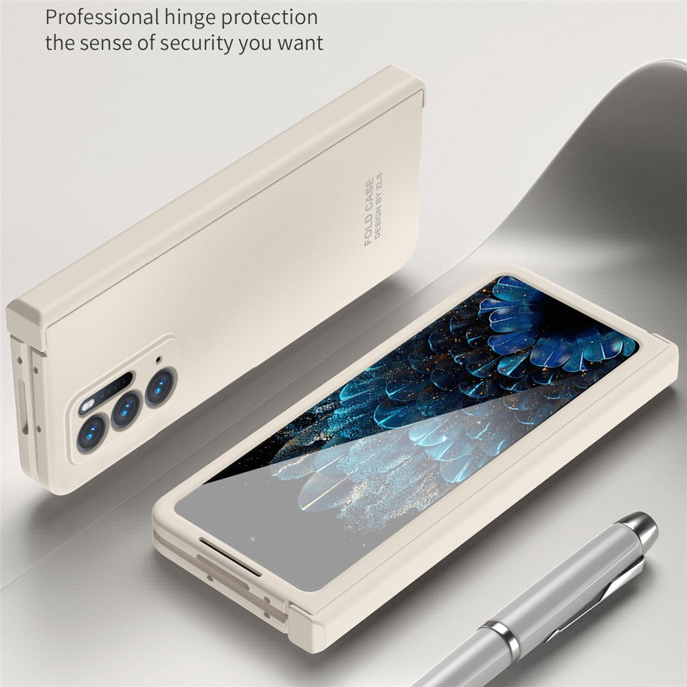 For Oppo Find N Case Scratch-resistant Hard PC Cell Phone Cover with Tempered Glass Film