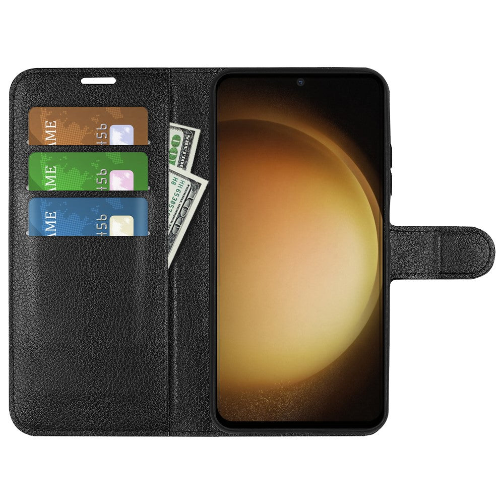 For Samsung Galaxy S24+ Case Wallet Stand Litchi Texture Phone Cover