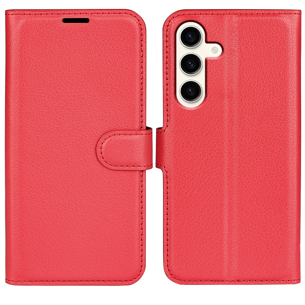 For Samsung Galaxy S24+ Case Wallet Stand Litchi Texture Phone Cover