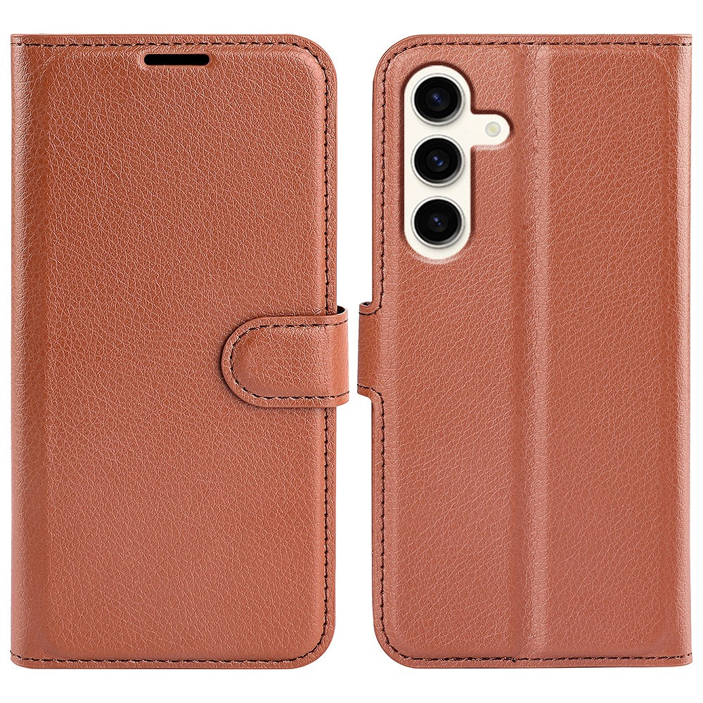 For Samsung Galaxy S24+ Case Wallet Stand Litchi Texture Phone Cover
