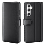 For Samsung Galaxy S24 Case Genuine Split Leather Phone Cover with Wallet Stand