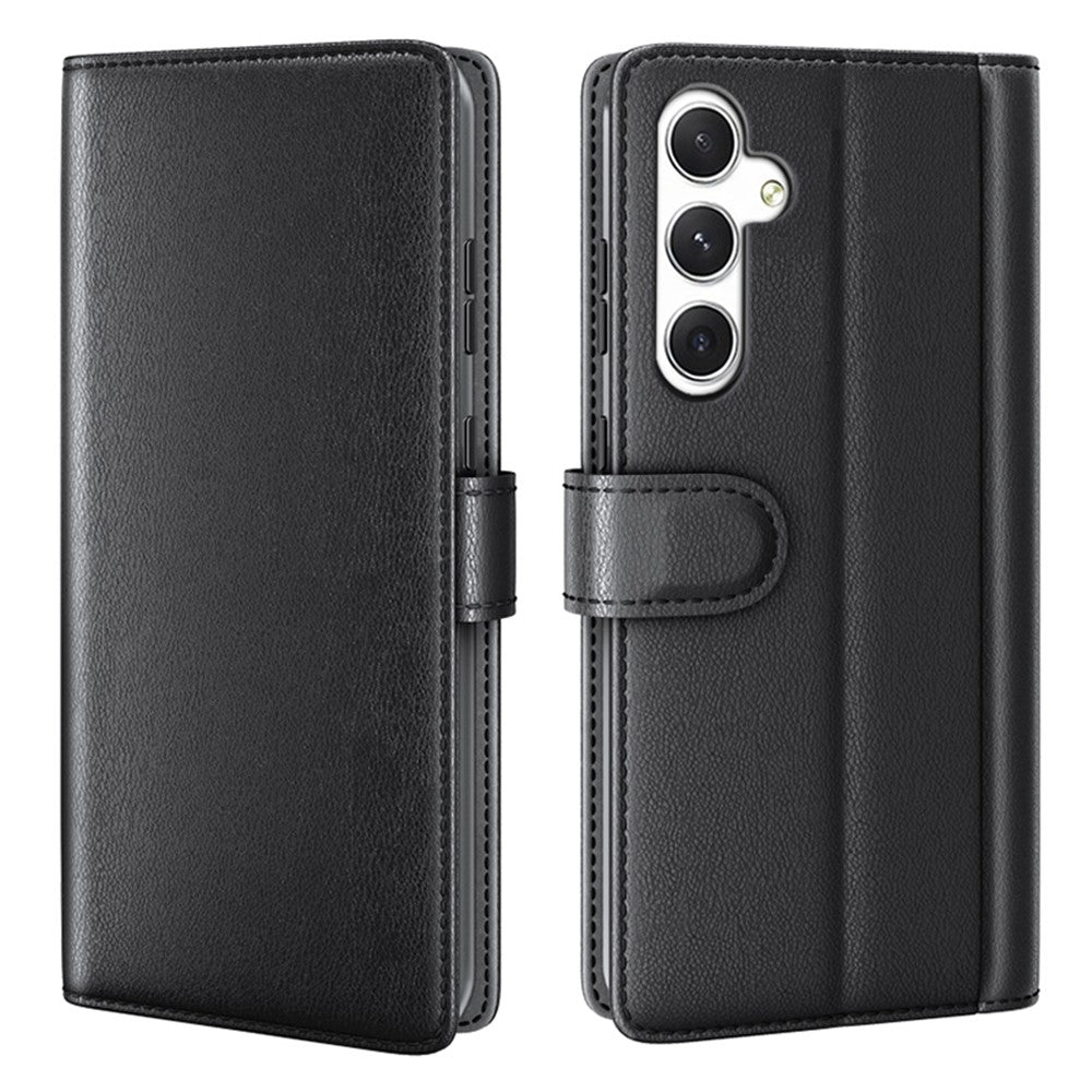 For Samsung Galaxy S24 Case Genuine Split Leather Phone Cover with Wallet Stand