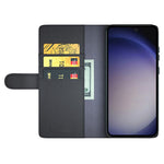 For Samsung Galaxy S24 Case Genuine Split Leather Phone Cover with Wallet Stand