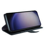 For Samsung Galaxy S24 Case Genuine Split Leather Phone Cover with Wallet Stand
