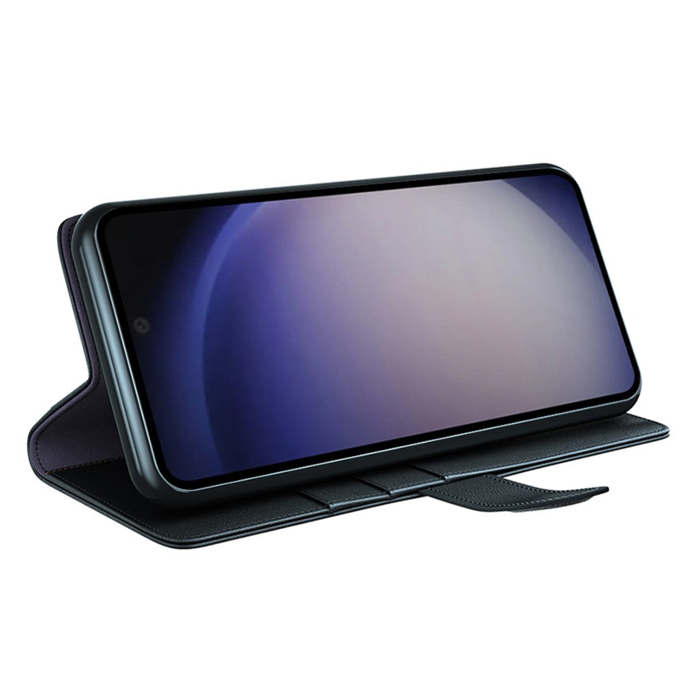 For Samsung Galaxy S24 Case Genuine Split Leather Phone Cover with Wallet Stand