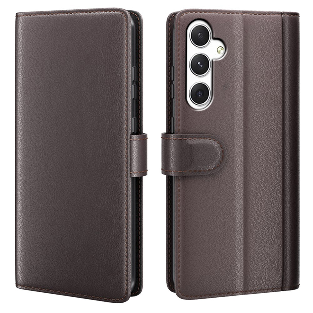 For Samsung Galaxy S24 Case Genuine Split Leather Phone Cover with Wallet Stand