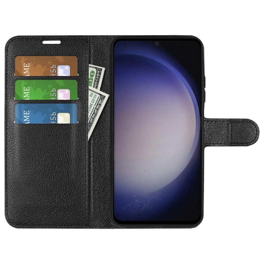 For Samsung Galaxy S24 Case Magnetic Closure Litchi Texture Leather Phone Cover