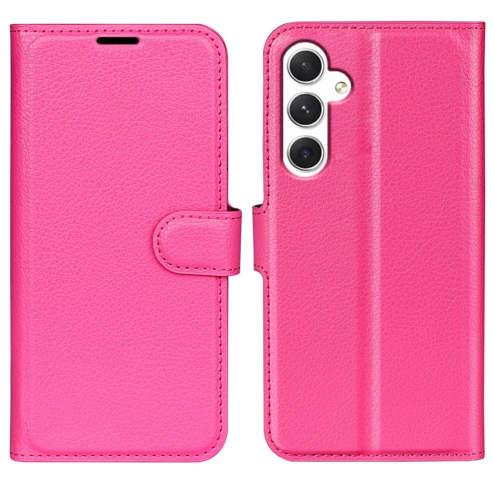 For Samsung Galaxy S24 Case Magnetic Closure Litchi Texture Leather Phone Cover