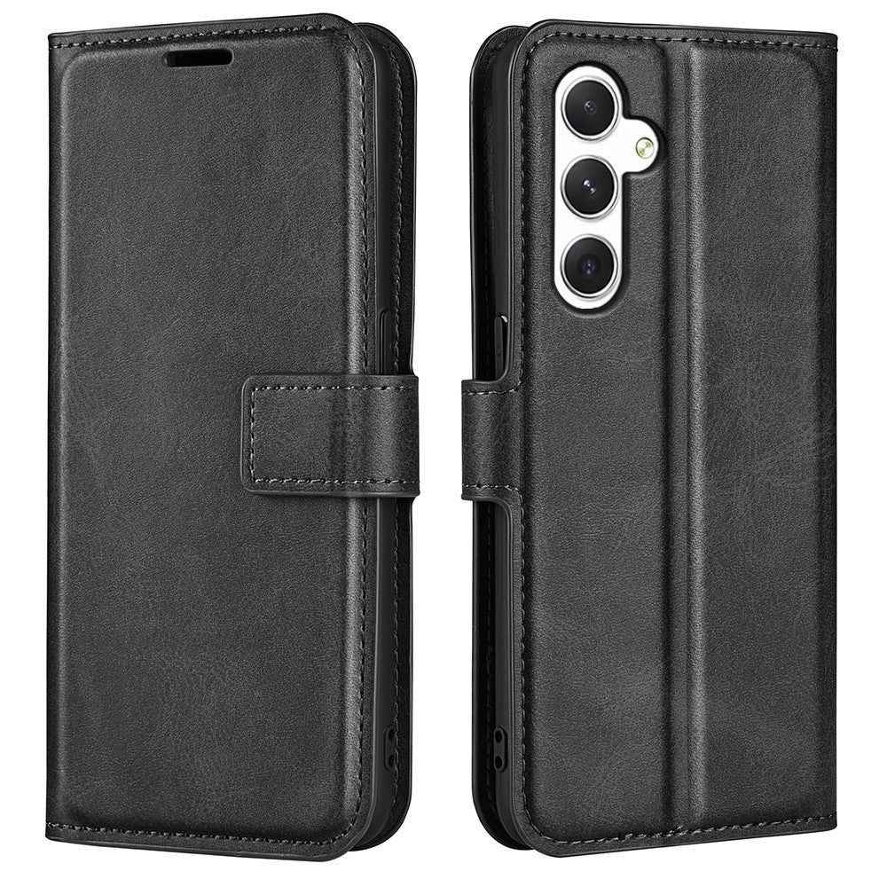 For Samsung Galaxy S24 Case PU Leather Calf Texture Full Protective Phone Cover