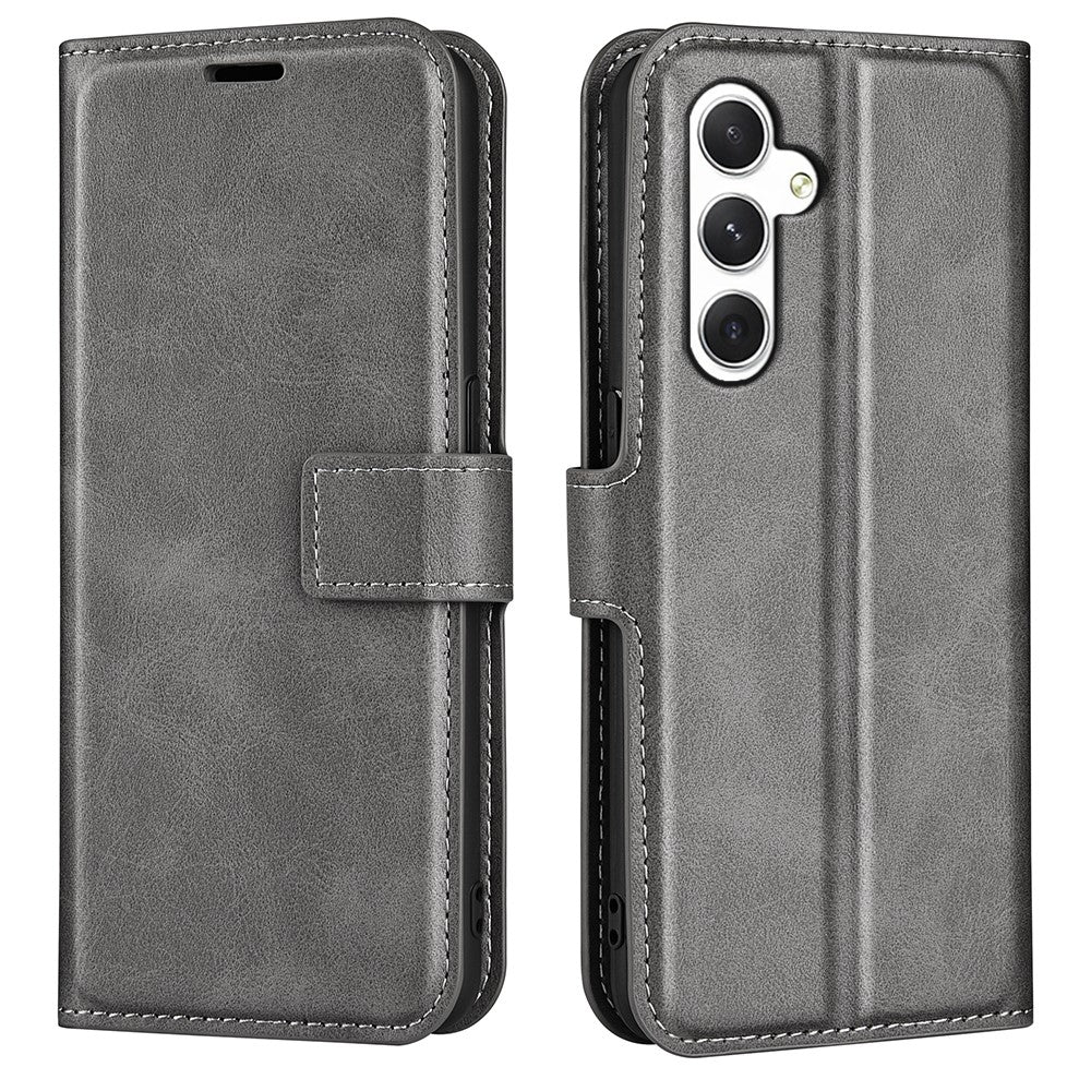 For Samsung Galaxy S24 Case PU Leather Calf Texture Full Protective Phone Cover