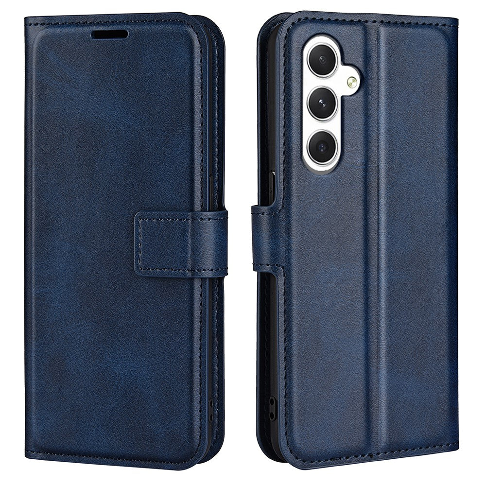 For Samsung Galaxy S24 Case PU Leather Calf Texture Full Protective Phone Cover