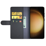 For Samsung Galaxy S24+ Case Genuine Split Leather Phone Cover with Wallet Stand