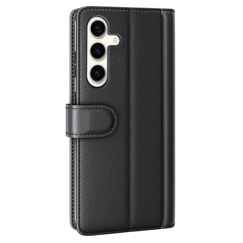 For Samsung Galaxy S24+ Case Genuine Split Leather Phone Cover with Wallet Stand