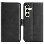 For Samsung Galaxy S24+ Case Dual Magnetic Clasp Folio PU Leather Phone Cover