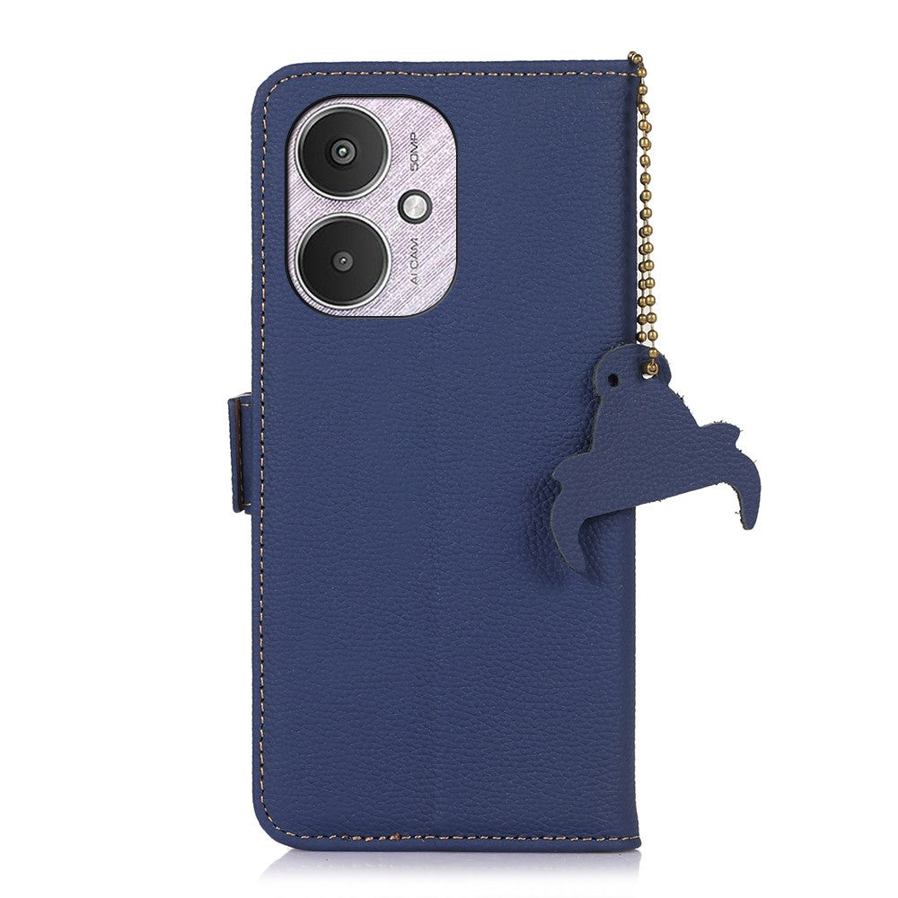 For Xiaomi Redmi 13C 4G / 13C 5G / Poco C65 4G / Poco M6 5G / 13R 5G Case Genuine Cow Leather Cover with RFID Blocking Wallet