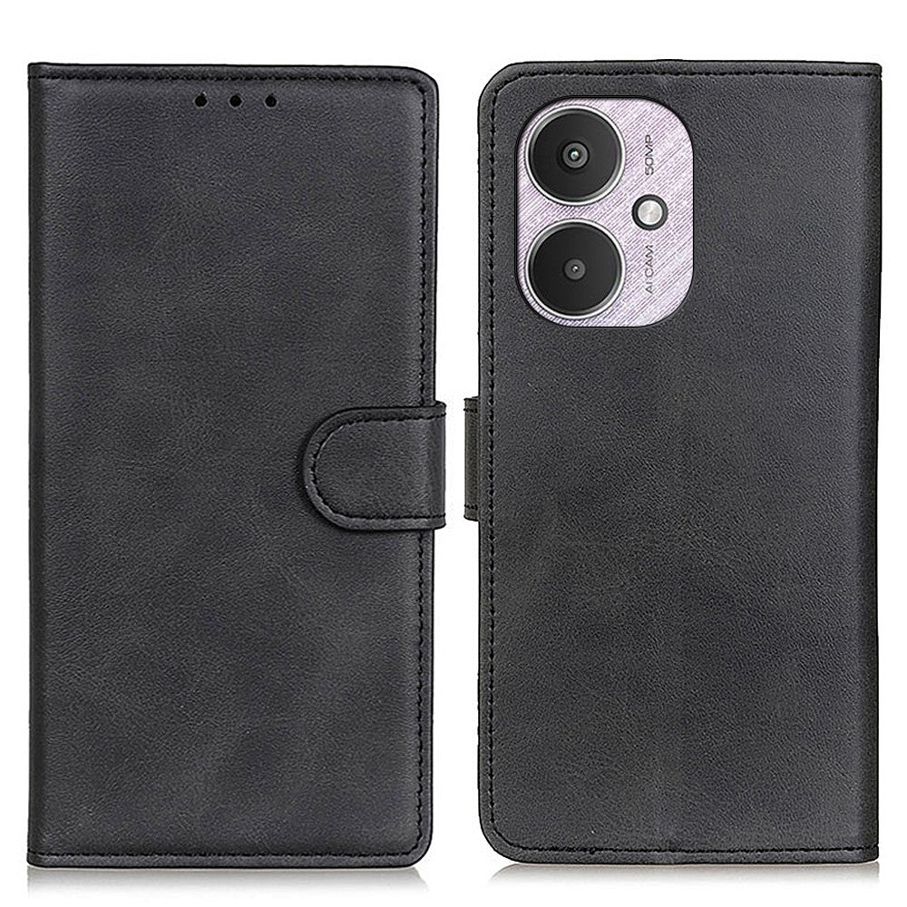 For Xiaomi Redmi 13C 4G / 13C 5G / Poco C65 4G / Poco M6 5G / 13R 5G Case Wallet Cowhide Texture Phone Stand Cover