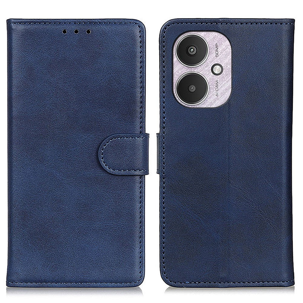 For Xiaomi Redmi 13C 4G / 13C 5G / Poco C65 4G / Poco M6 5G / 13R 5G Case Wallet Cowhide Texture Phone Stand Cover