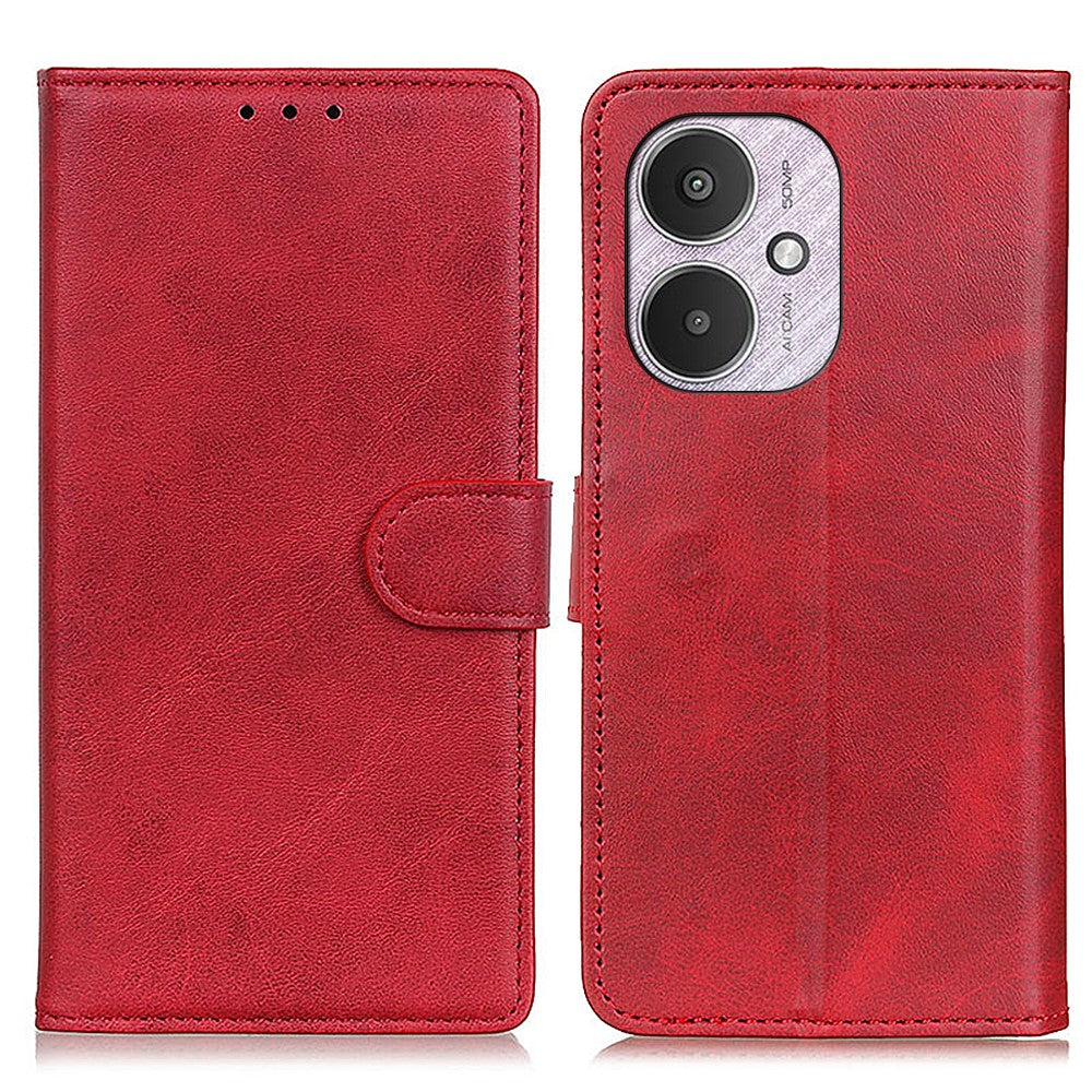 For Xiaomi Redmi 13C 4G / 13C 5G / Poco C65 4G / Poco M6 5G / 13R 5G Case Wallet Cowhide Texture Phone Stand Cover