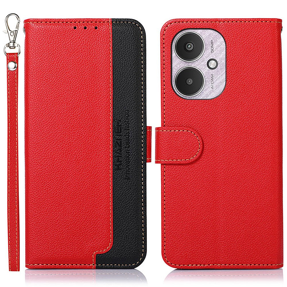 KHAZNEH For Xiaomi Redmi 13C 4G / 13C 5G / Poco C65 4G / Poco M6 5G / 13R 5G Case RFID Blocking Phone Leather Cover