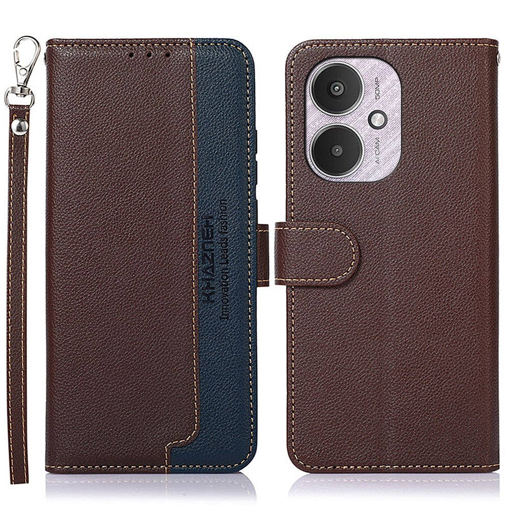 KHAZNEH For Xiaomi Redmi 13C 4G / 13C 5G / Poco C65 4G / Poco M6 5G / 13R 5G Case RFID Blocking Phone Leather Cover