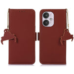 For Xiaomi Redmi 13C 4G / 13C 5G / Poco C65 4G / Poco M6 5G / 13R 5G Case Genuine Cow Leather RFID Blocking Wallet Cover