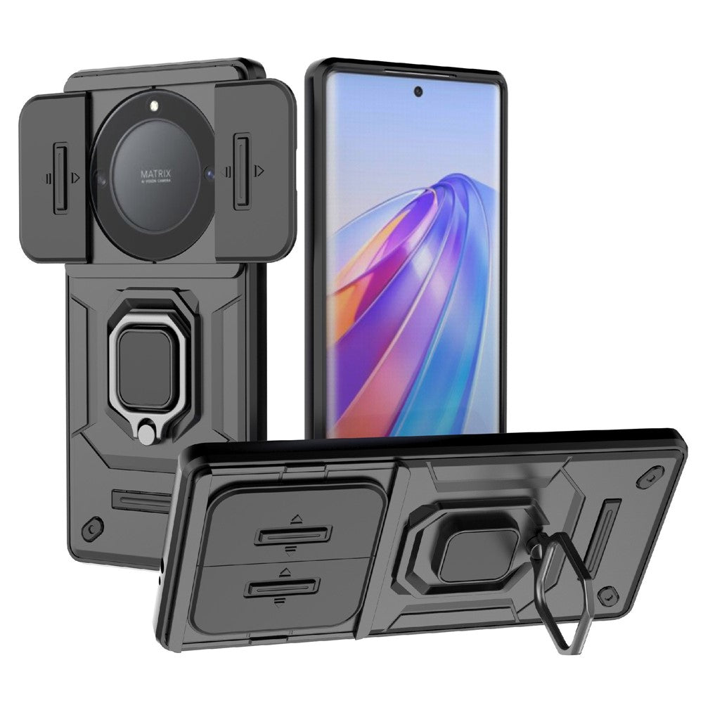 For Honor X40 5G / X9a 5G / Magic5 Lite 5G Case Phone Kickstand Cover with Slide Lens Guard