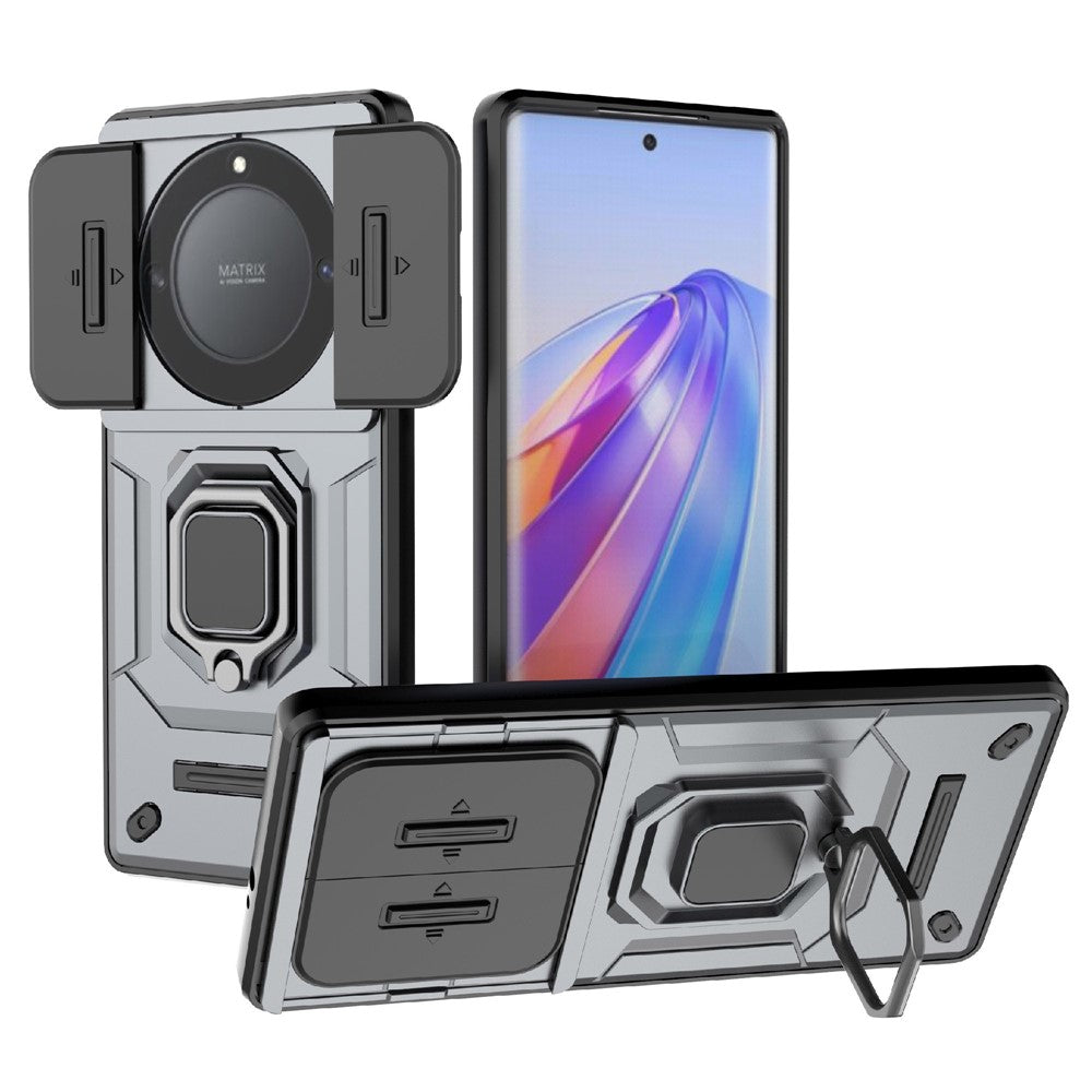 For Honor X40 5G / X9a 5G / Magic5 Lite 5G Case Phone Kickstand Cover with Slide Lens Guard