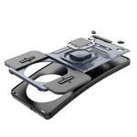 For Honor X50 5G Case Slide Lens Protection PC + TPU Kickstand Cover