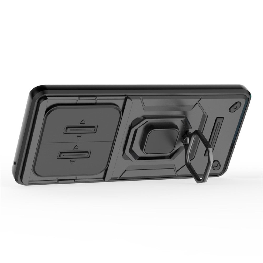 For Honor X50 5G Case Slide Lens Protection PC + TPU Kickstand Cover