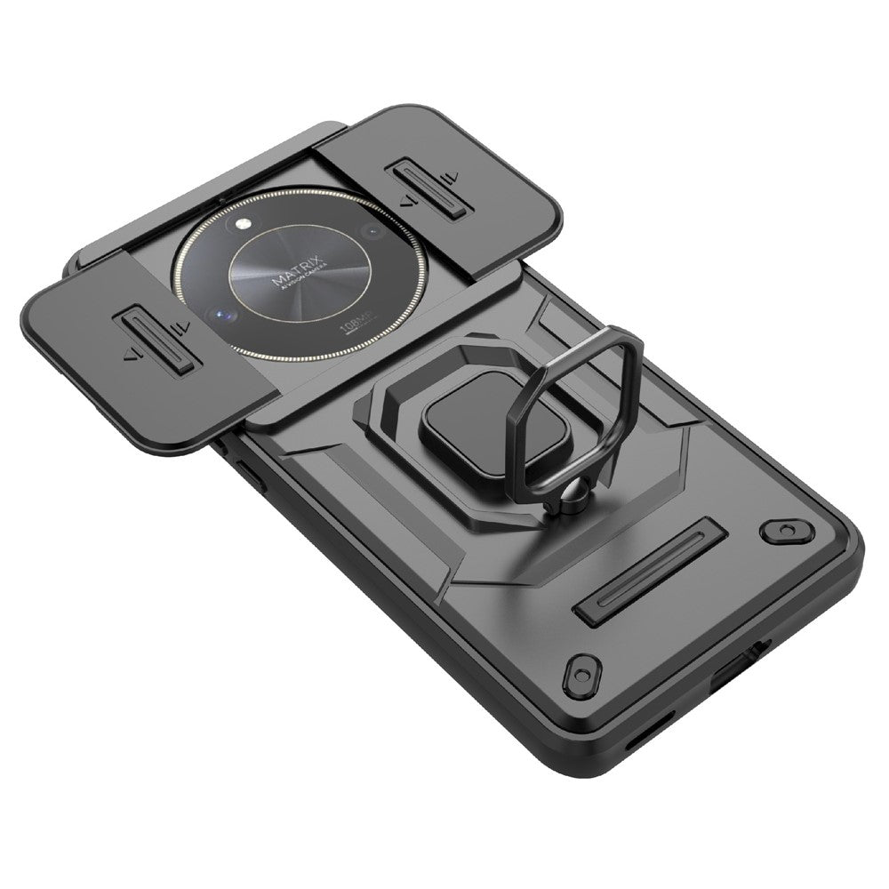 For Honor X50 5G Case Slide Lens Protection PC + TPU Kickstand Cover