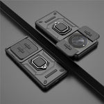 For Honor X50 5G Case Slide Lens Protection PC + TPU Kickstand Cover