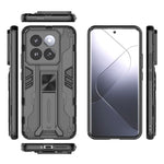 For Xiaomi 14 Pro Case Anti-scratch PC+TPU Kickstand Phone Back Cover