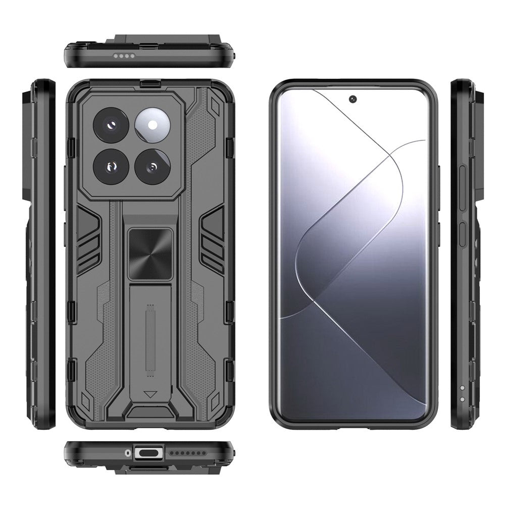 For Xiaomi 14 Pro Case Anti-scratch PC+TPU Kickstand Phone Back Cover
