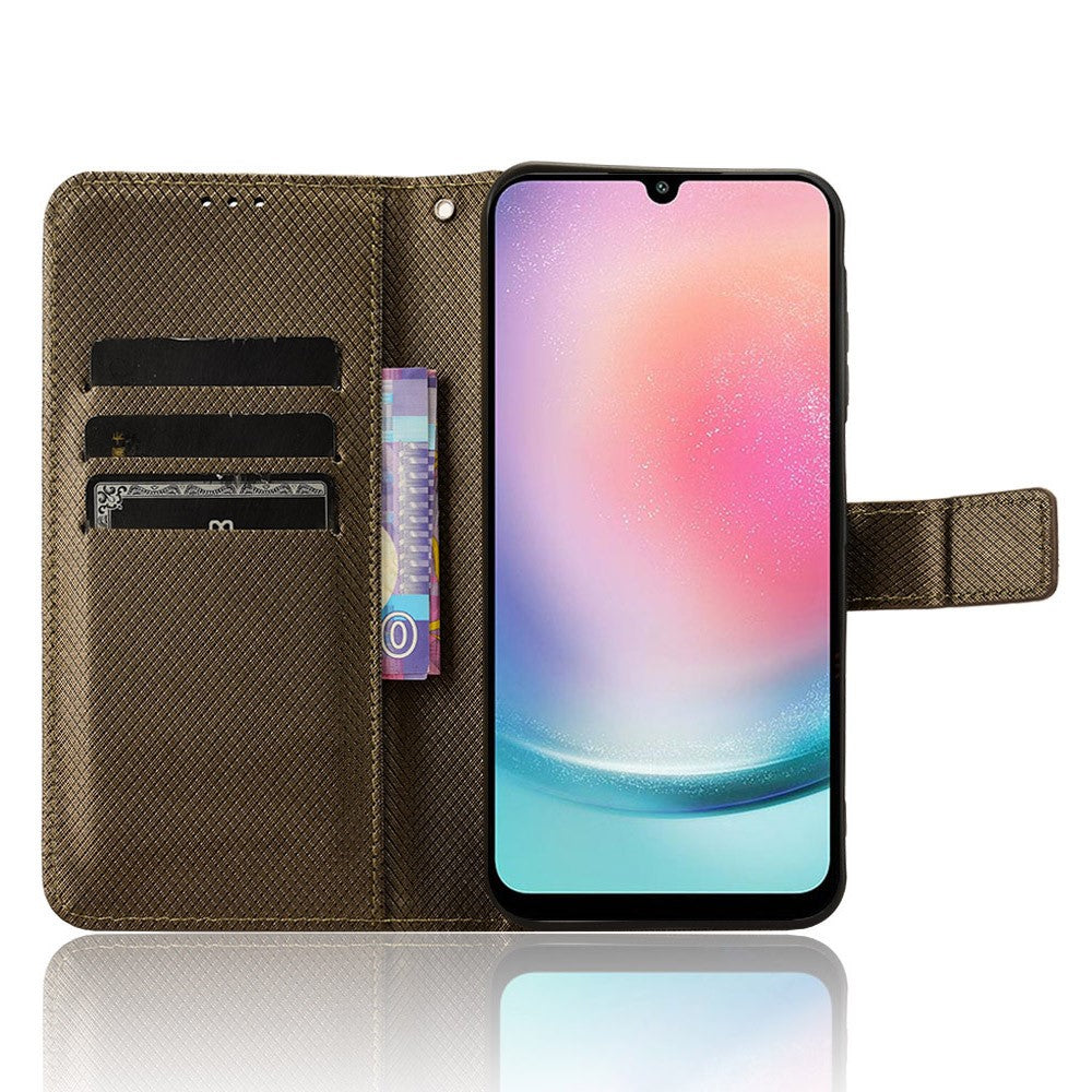For Samsung Galaxy A25 5G (Global) (161.0 x 76.5 x 8.3mm) Case PU Leather Folio Flip Stand Protective Phone Cover