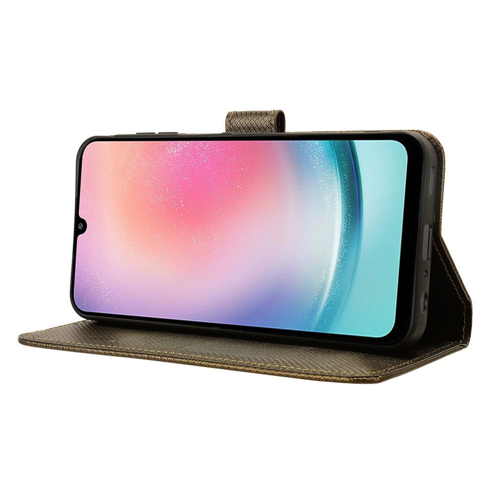 For Samsung Galaxy A25 5G (Global) (161.0 x 76.5 x 8.3mm) Case PU Leather Folio Flip Stand Protective Phone Cover