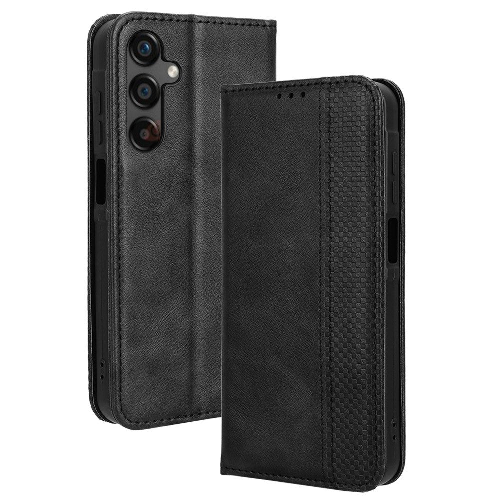 For Samsung Galaxy A25 5G (Global) (161.0 x 76.5 x 8.3mm) Leather Case Magnetic Auto Closing Phone Cover