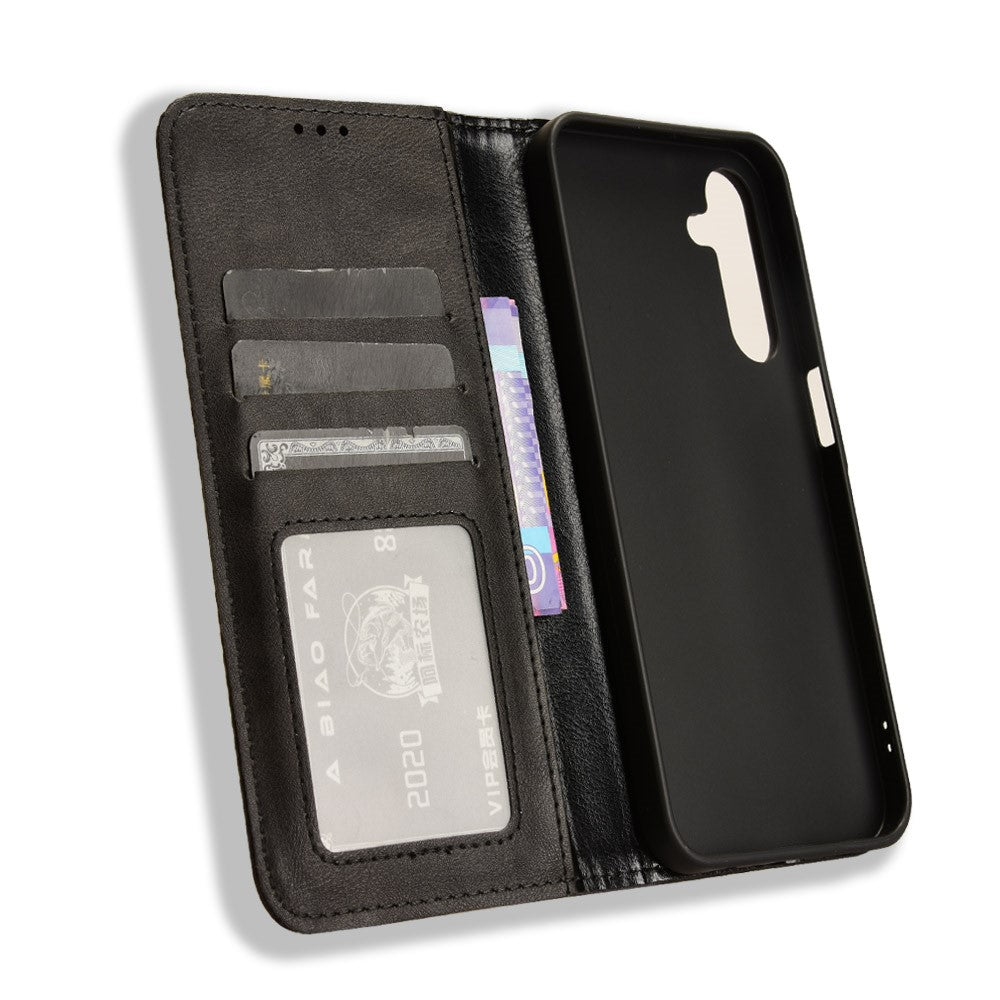 For Samsung Galaxy A25 5G (Global) (161.0 x 76.5 x 8.3mm) Leather Case Magnetic Auto Closing Phone Cover