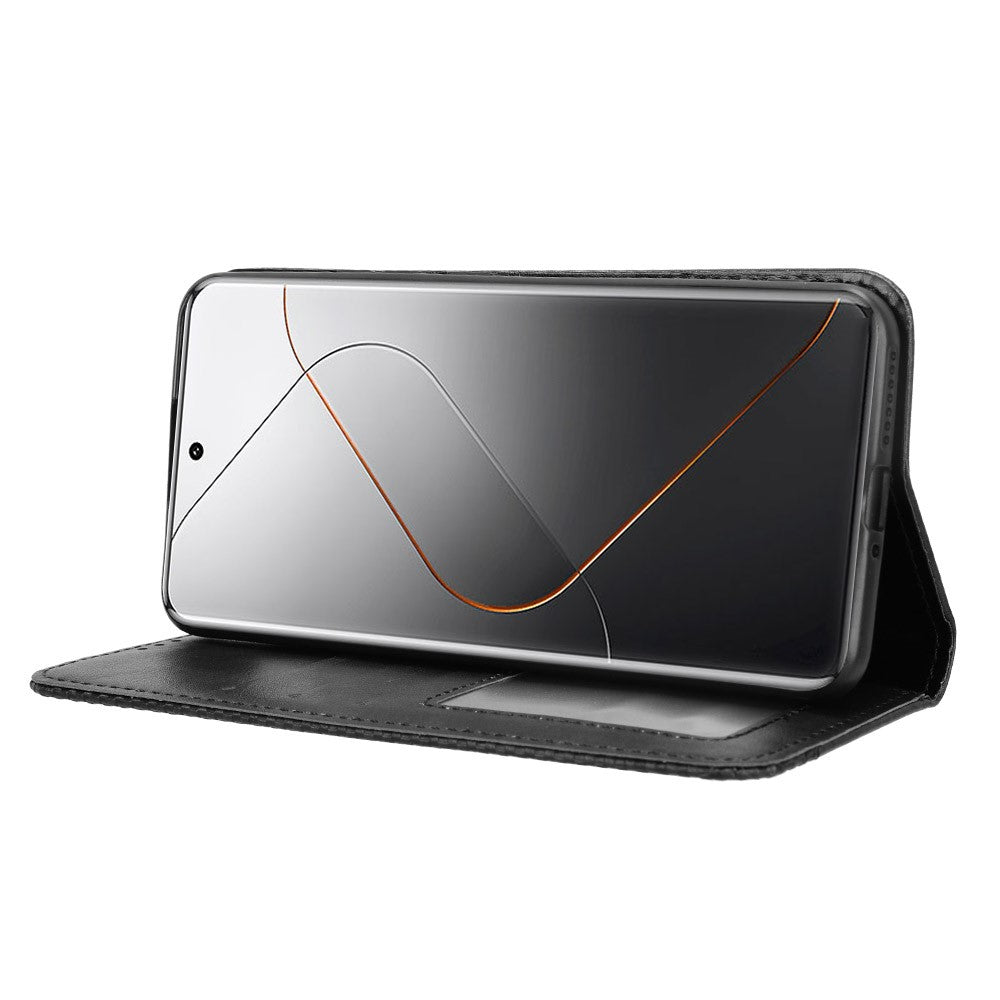 For Xiaomi 14 Pro Case Magnetic Auto Closing Retro Phone Wallet Cover