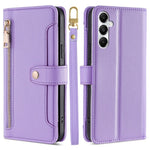 For Samsung Galaxy A05s 4G Case Zipper Pocket Wallet PU Leather Phone Cover with 2 Straps