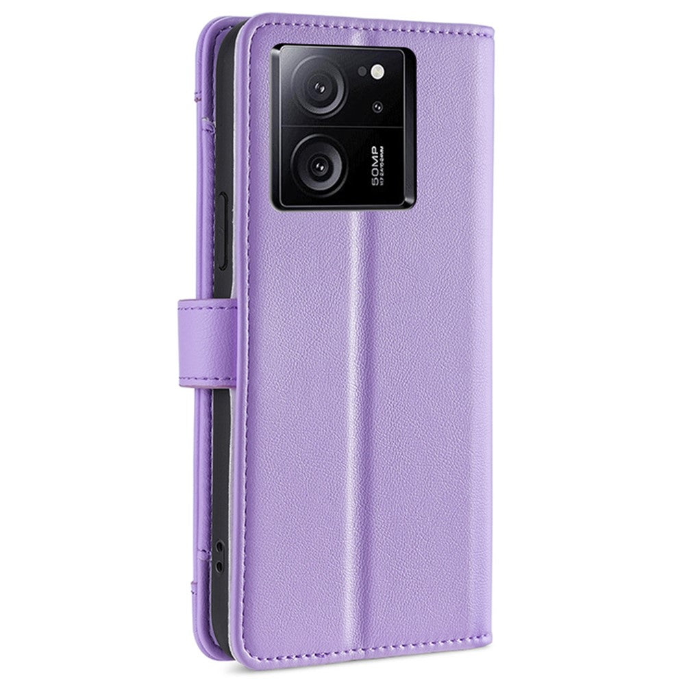 Xiaomi Redmi K60 Ultra / 13T / 13T Pro-skal med läder, dragkedja, plånboksfodral, mobilfodral med lång och kort rem