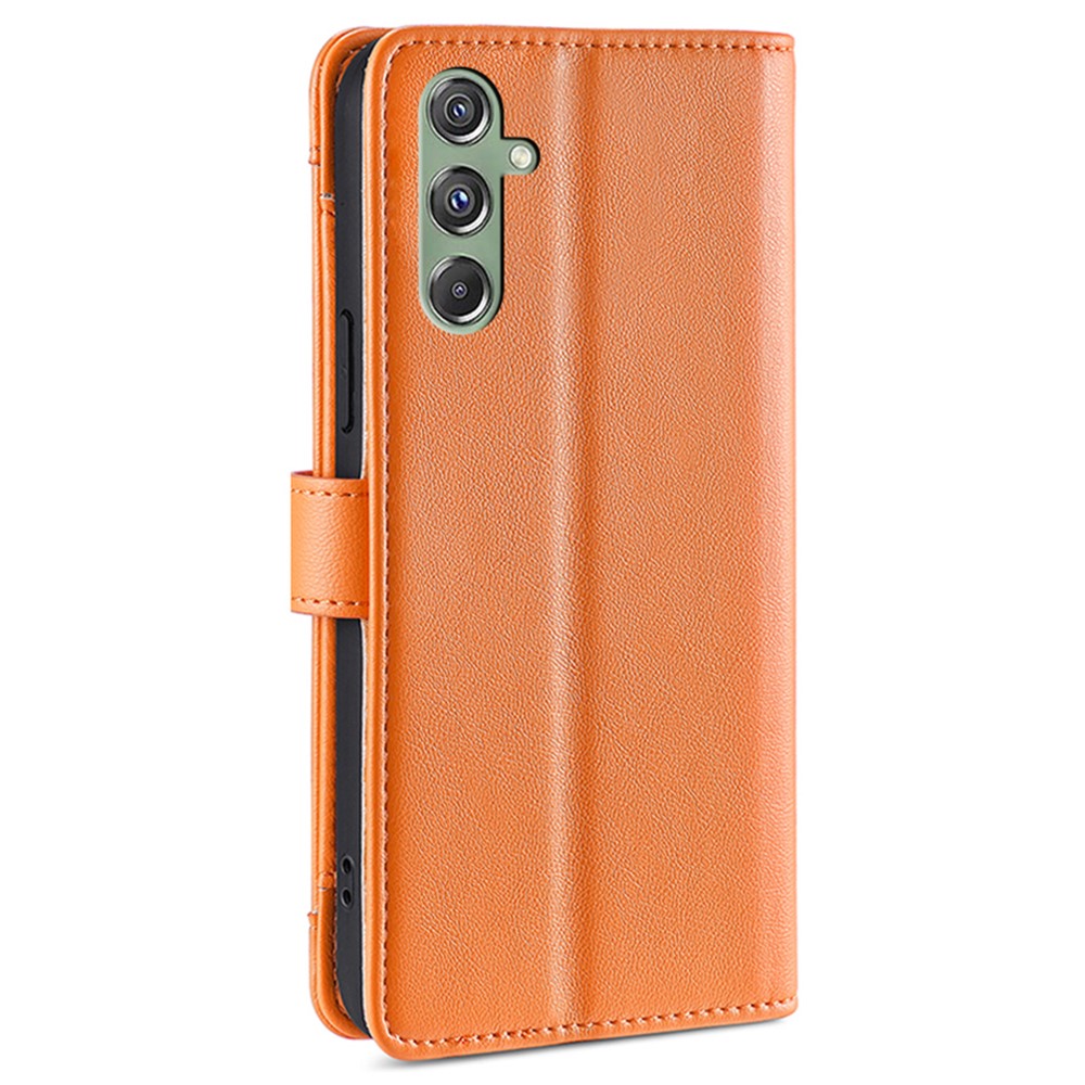 For Samsung Galaxy M34 5G / F34 5G Case Zipper Wallet Leather Anti-Drop Phone Cover with 2 Straps