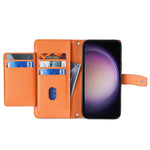 For Samsung Galaxy M34 5G / F34 5G Case Zipper Wallet Leather Anti-Drop Phone Cover with 2 Straps