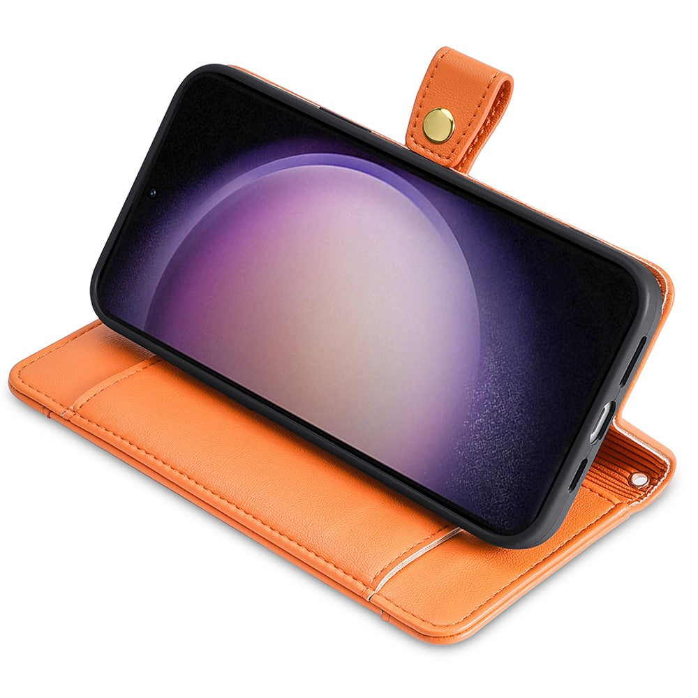 For Samsung Galaxy M34 5G / F34 5G Case Zipper Wallet Leather Anti-Drop Phone Cover with 2 Straps